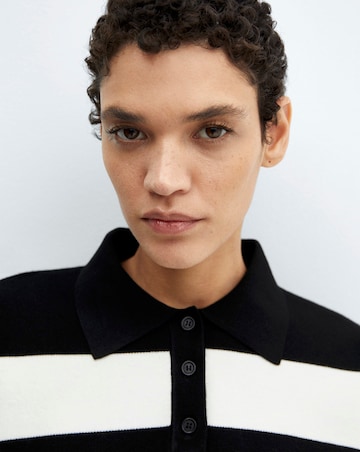 Mango Striped Polo - Neck Sweater