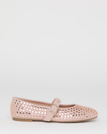 Addison Diamante Mary Jane Shoes - Wide Fit (E)