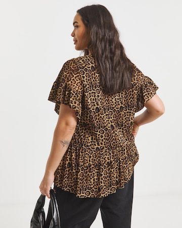 Simply Be Leopard Print Asymetric Top