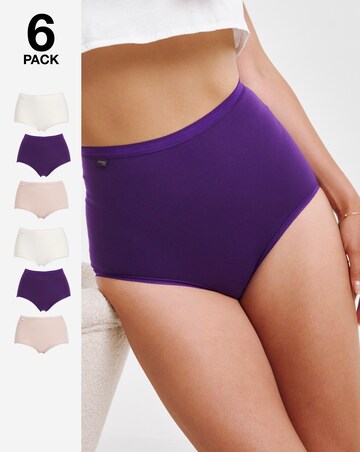 Sloggi (6 Pack) Basic Maxi Cotton Knickers Purple Mix