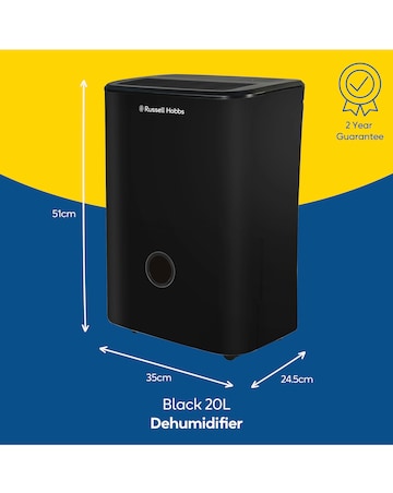 Russell Hobbs RHDH2002B 20 Litre Dehumidifier - Black