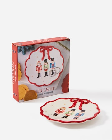 Nutcracker Ceramic Trinket Dish with Bow