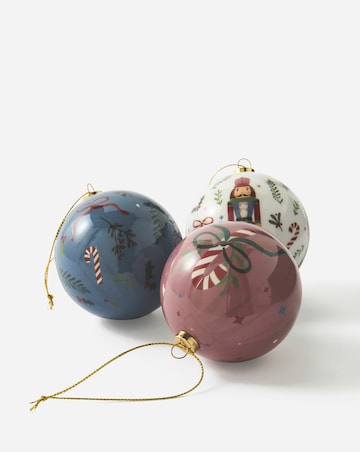 Set of 12 Festive Nutcracker Baubles