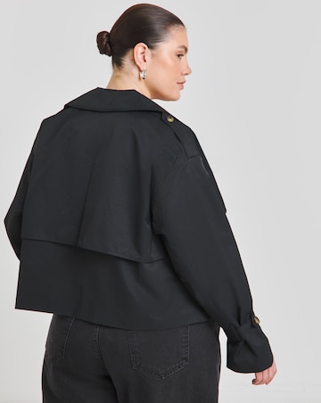 Simply Be Black Cropped Trench
