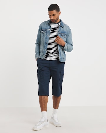 3/4 Length Cotton Stretch Cargo Short