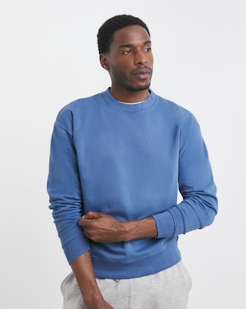 Garment Dyed Crew Sweatshirt- Blue