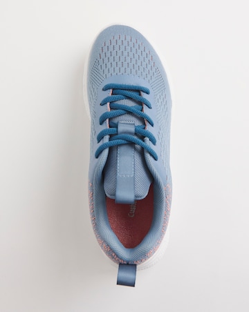 Cushion Walk Light Blue Lace Up Trainers -Wide Fit (E)