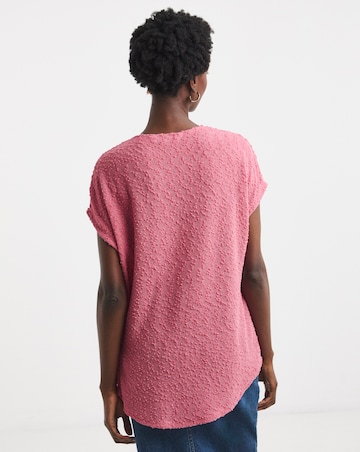 Boucle Longline Curved Hem Top