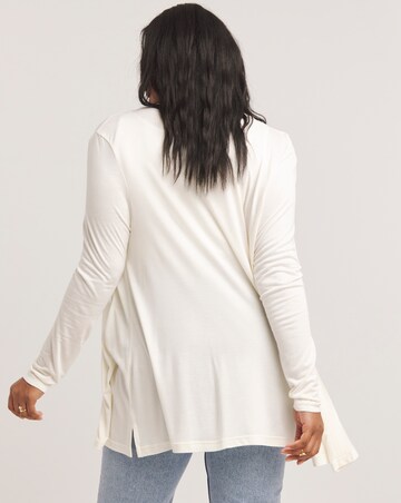 Ivory Edge to Edge Jersey Cardigan