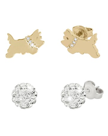 Radley Gold Leather Strap Watch, Gold Plated Earring Pair & Tray Set