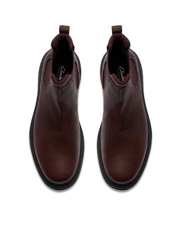 Clarks Badbury Easy Boots - Dark Brown Leather