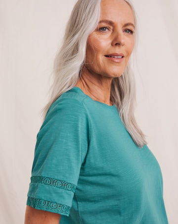 Julipa Lace Trim Pure Cotton T-Shirt