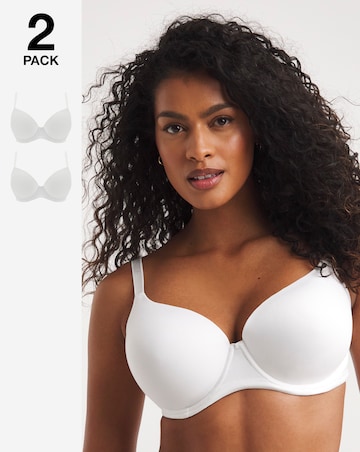 2 Pack Feather Touch Barely There T Shirt Bras B-F