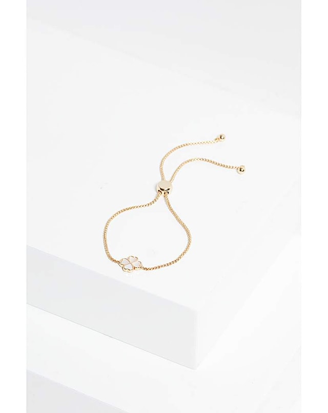 Jon Richard Gold Plated And MOP Enamel Heart Clover Toggle Bracelet