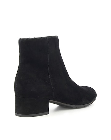 Dune Pippie Black Suede Low-Heel Ankle Boots Wide Fit