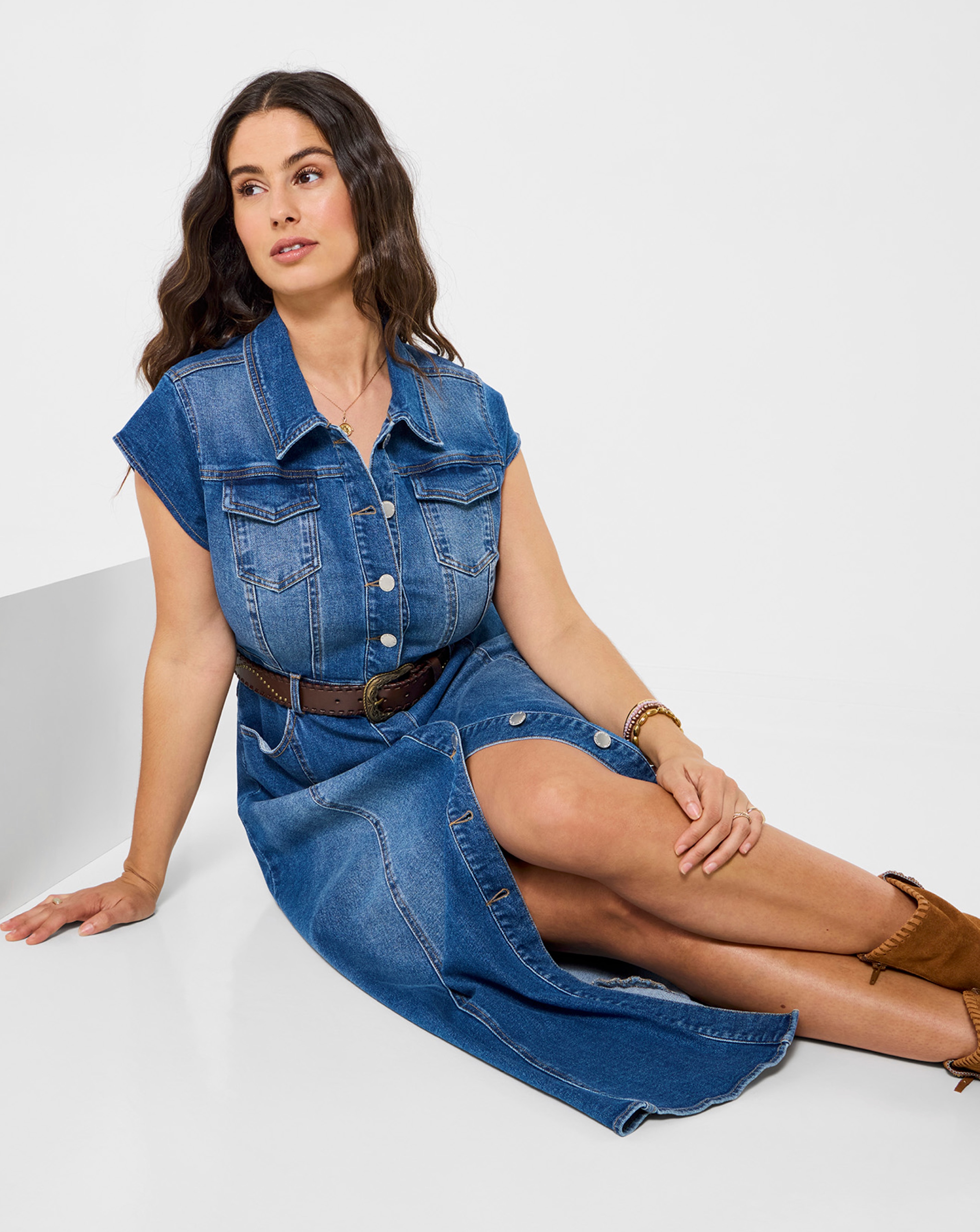 Joe Browns Sara Stretch Denim Maxi Dress | JD Williams
