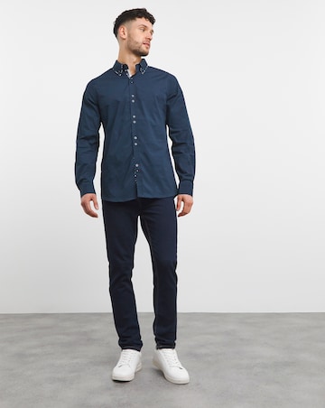 Joe Browns Navy Double Collar Shirt Long