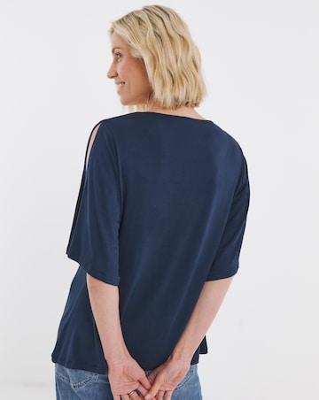 Split Sleeve V Neck Swing Top