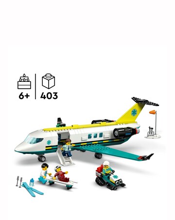 LEGO City Emergency Air Ambulance Plane, Snow Scooter and Toy Airplane 60465