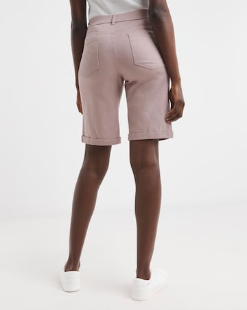 24/7 Blush Knee Denim Shorts