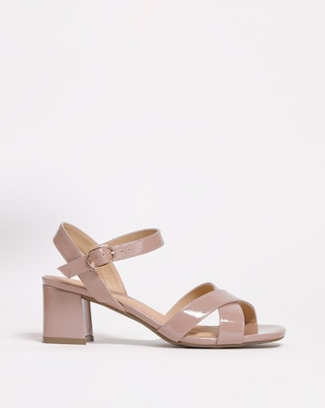 Block Heel Crossover Vamp Sandal E Fit