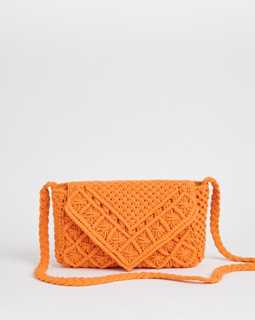 Orange Macrame Crossbody Bag