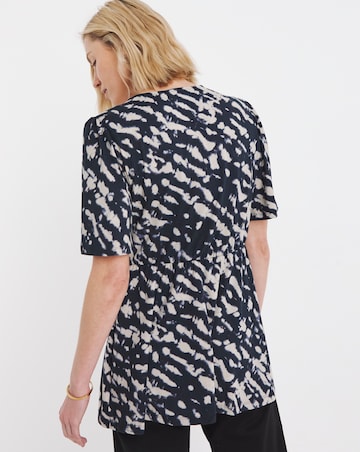 Angel Sleeve Button Front Longline Top