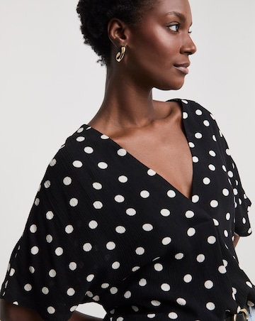 Printed Textured Crinkle Tunic Top