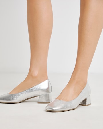 Heavenly Soles Catherine Low Block Heel Court Shoes - Extra Wide Fit (EEE)