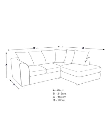 Missy Chenille Right Hand Corner Sofa