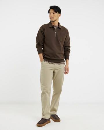 1/4 Zip Polo Neck Sweatshirt