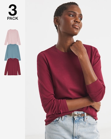 3 Pack Crew Neck Long Sleeve T-shirts