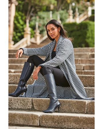 Sosandar Herringbone Mixed Wool Coat