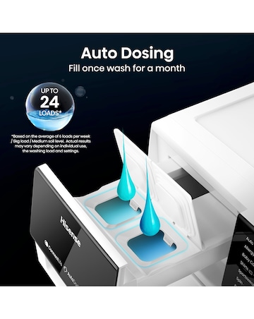 Hisense 5S Series WF5S1245BB 12kg Auto Dosing Washing Machine - Black
