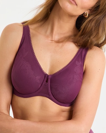 Triumph Wild Rose Sensation Minimiser Wired Bra Plum