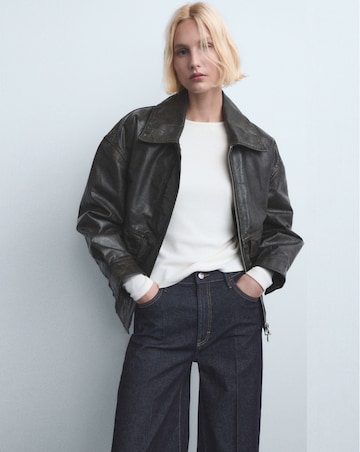 Mango High-Waisted Wide Leg Jean