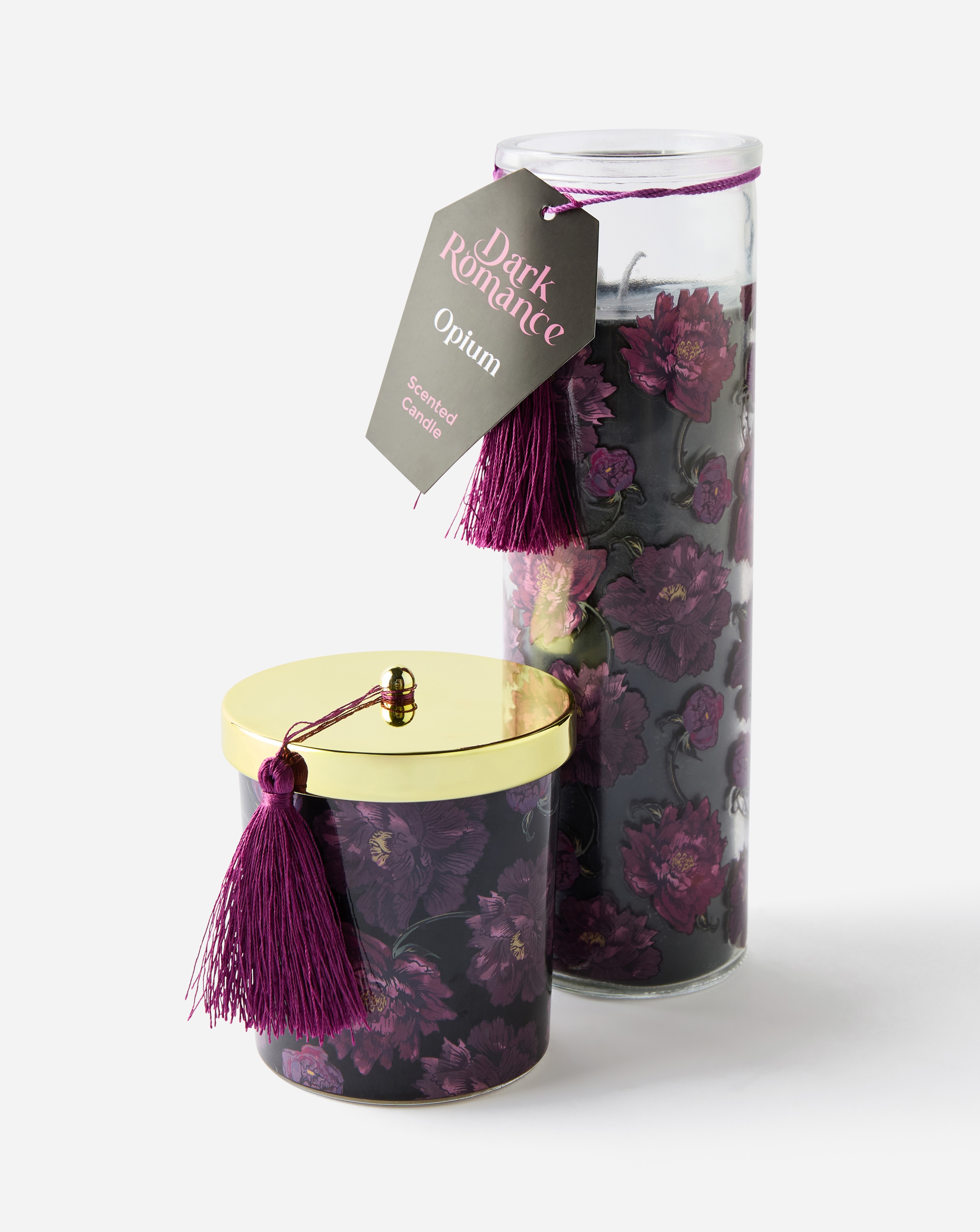 Dark Romance Opium Scented Candle and Tube Candle Set | JD Williams