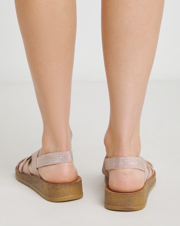 Heavenly Feet Shauna Strappy Elastic Sandals Wide Fit