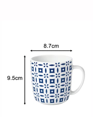 Waterside Blue Geo 16 Piece Dinner Set