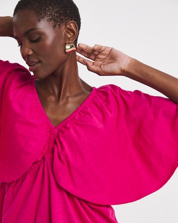 V Neck Cape Angel Sleeve Top