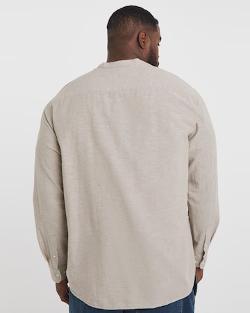 Jack & Jones Breeze Grandad Linen Shirt - Natural