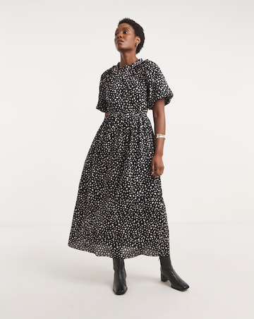 Pure Cotton Puff Sleeve Maxi Dress