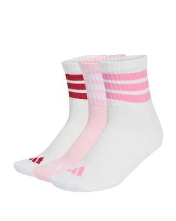 adidas Essential 3 Pack Stripe Mid Crew Socks