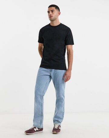 Heavyweight Crew Neck T-Shirt Long Length- Black
