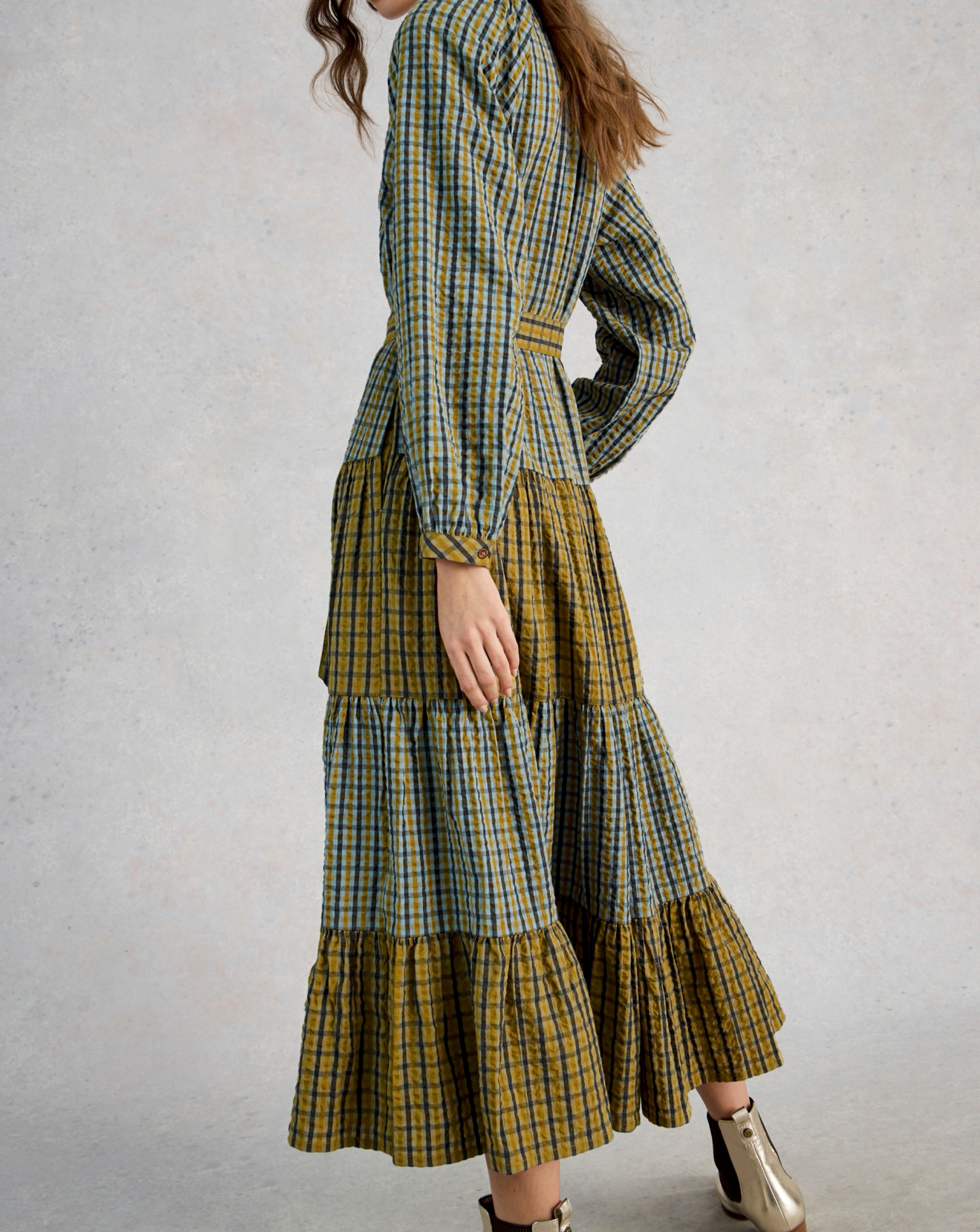White Stuff Clementine Check Midi Dress | JD Williams