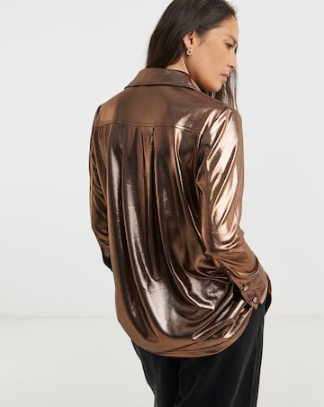 Foiled Button Front Shirt