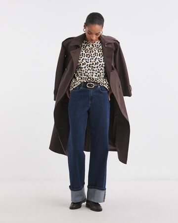 Pure Cotton Long Sleeve Longline Curved Hem Top