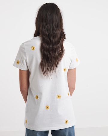 Pure Cotton Floral Embriodered T-Shirt