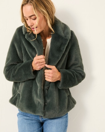 Fatface Short Fur Coat