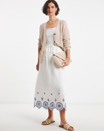 Broderie Scalloped Hem Maxi Skirt